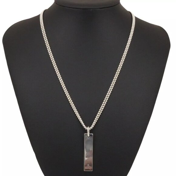 GUCCI With Logo Necklace Double ball Chain Silver925 24.1g unisex - Picture 1 of 8